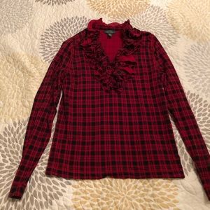 Long sleeve ruffle blouse size small